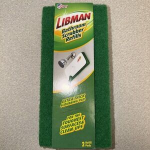 Libman #01260 Bathroom Scrubber Refills 2 Extra Thick Scrubbing‎ Pads  NEW